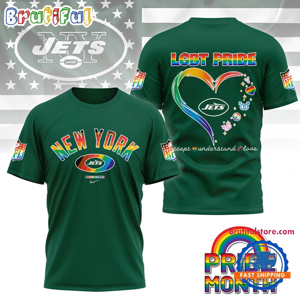 NFL New York Jets LGBT Happy Pride Month 2025 3D T Shirt