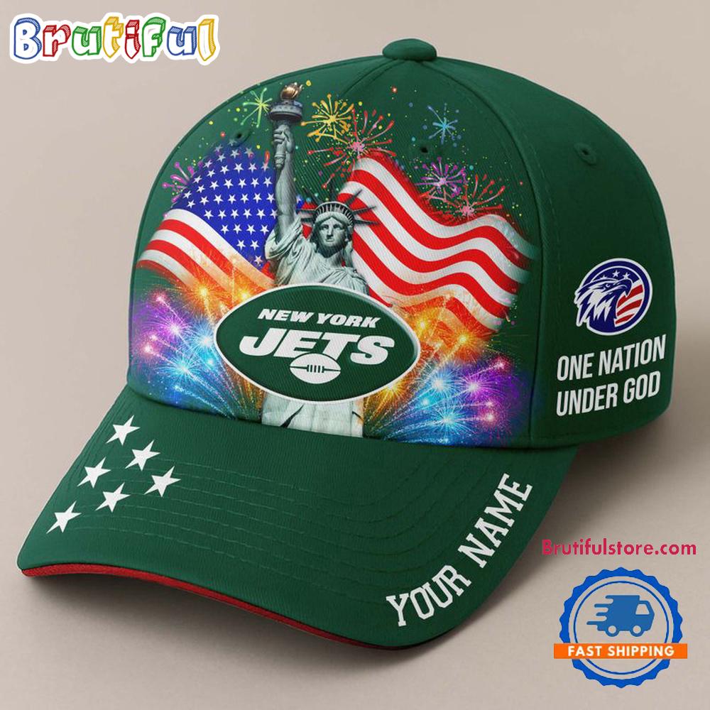 NFL New York Jets One Nation Under God Happy Independence Day Custom Classic Cap