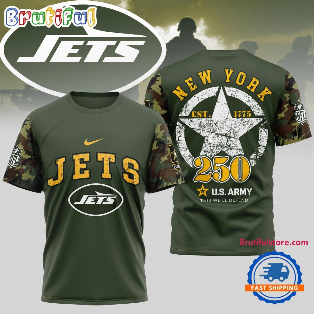 NFL New York Jets US Army 250th Birthday Celebration 3D Shirt