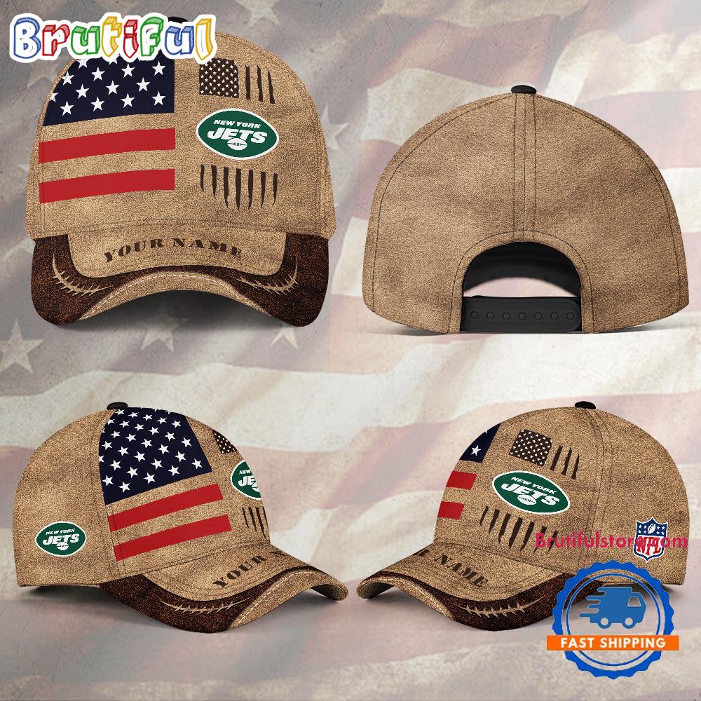 NFL New York Jets x American Flag Custom Baseball Cap