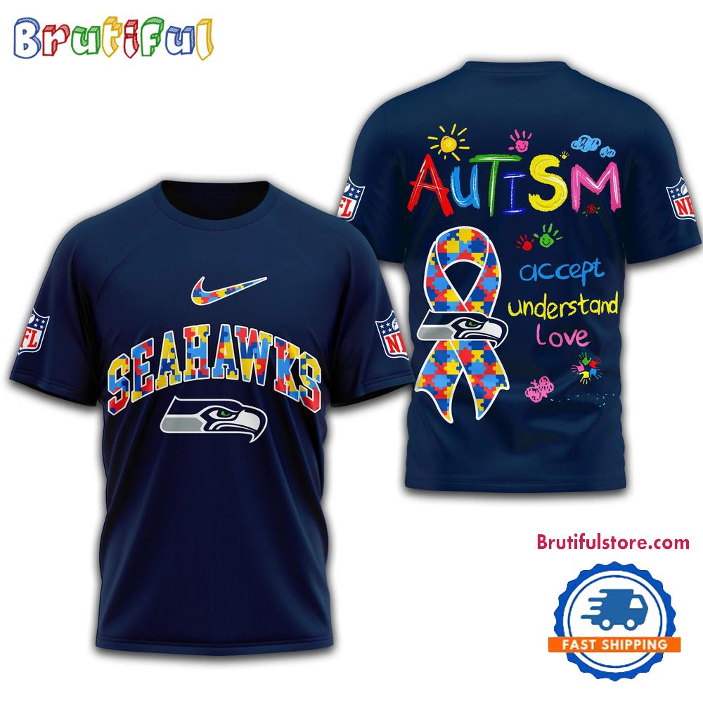 NFL Seattle Seahawks 2025 Autism Awareness 3D Shirt