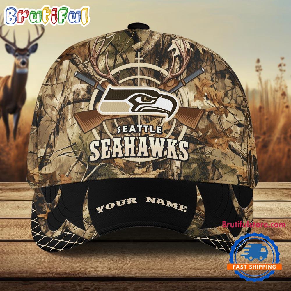 NFL Seattle Seahawks Camo Hunting Cap, Football Team Camo Hunting Hats