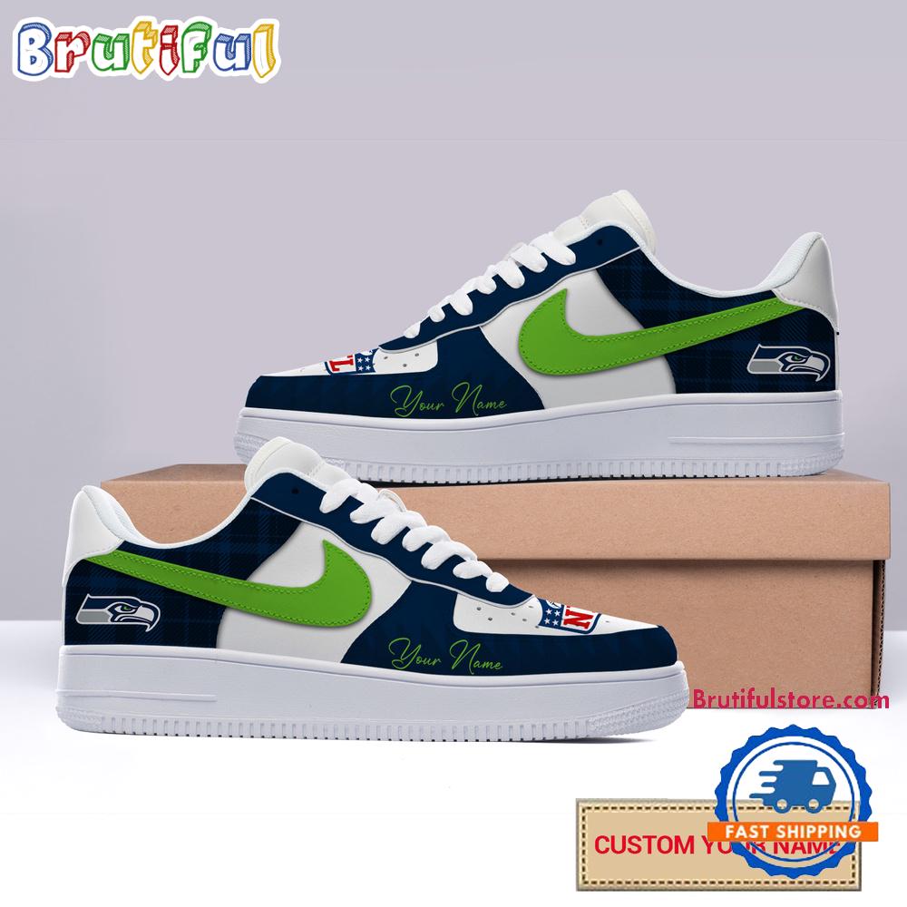 NFL Seattle Seahawks Christmas Logo Pattern Custom Air Force 1 Shoes Sneaker