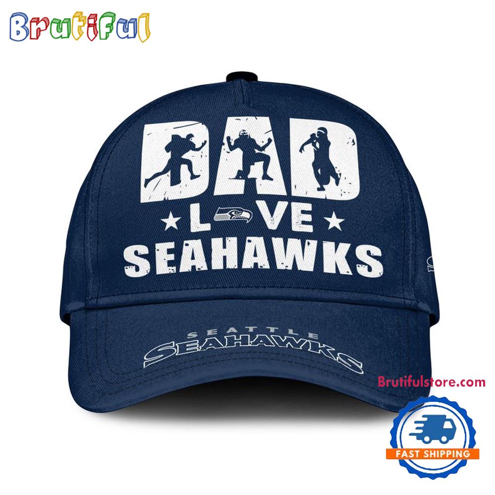 NFL Seattle Seahawks Dad Love Best Father's Day Baseball Cap