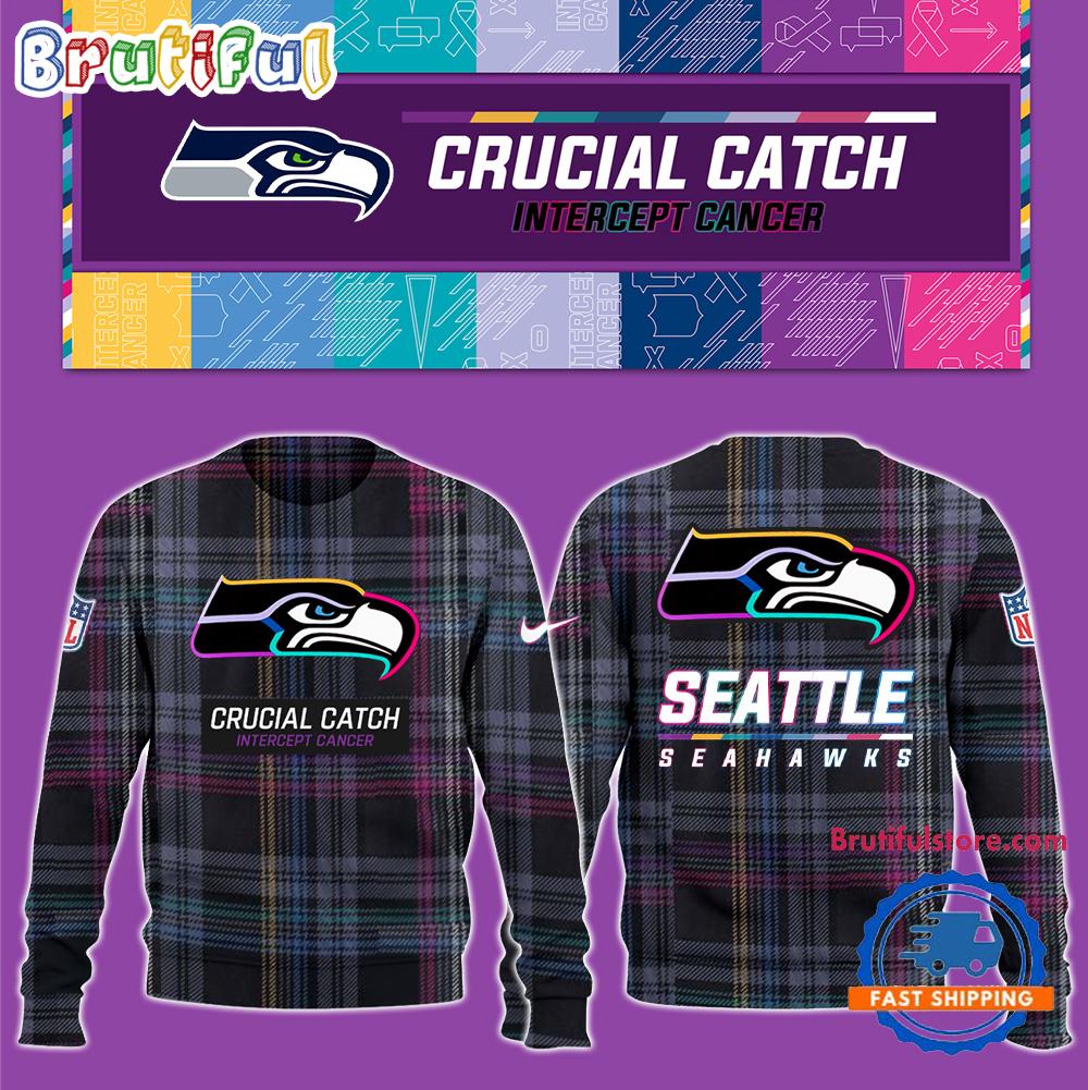 NFL Seattle Seahawks Football Crucial Catch Intercept Cancer Design New Unisex Sweatshirt, Hoodie, TShirt