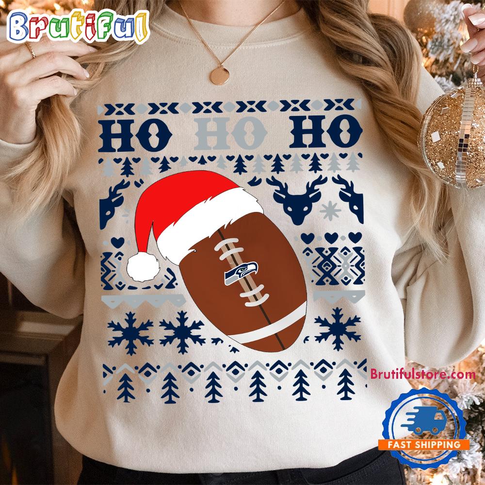 NFL Seattle Seahawks Football Santa Claus Hohoho Christmas Pattern Sweatshirt