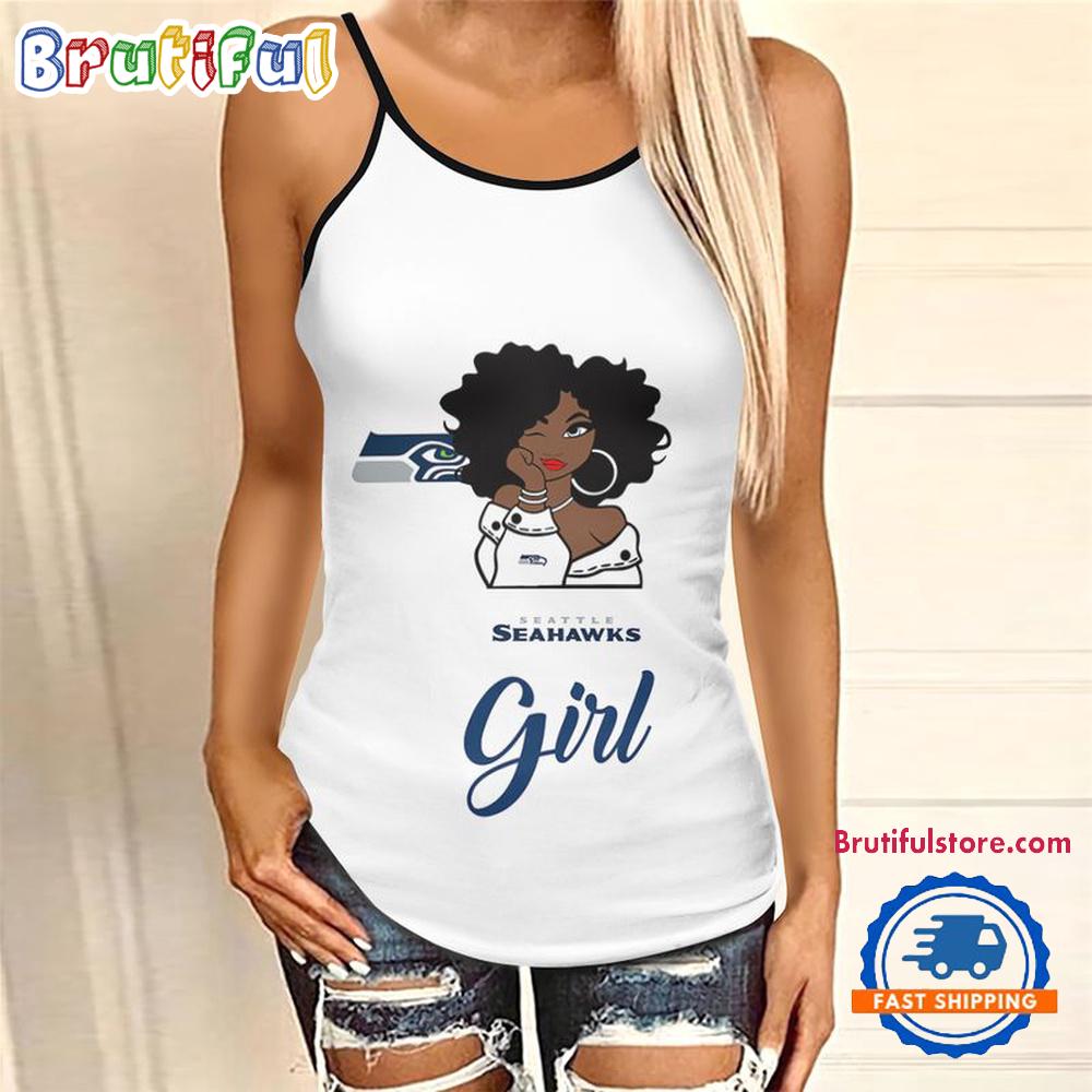 NFL Seattle Seahawks Football Summer Women's Criss Cross Tank Top