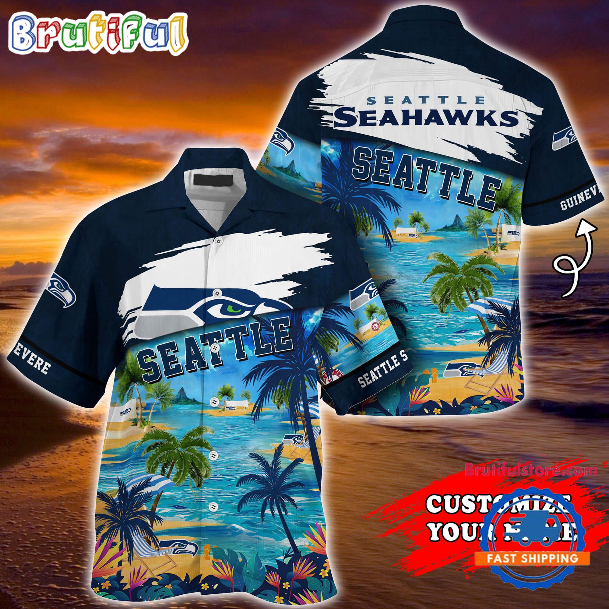 NFL Seattle Seahawks Palm Tree Hot Summer Hawaiian Shirt Gifts Sport Fans