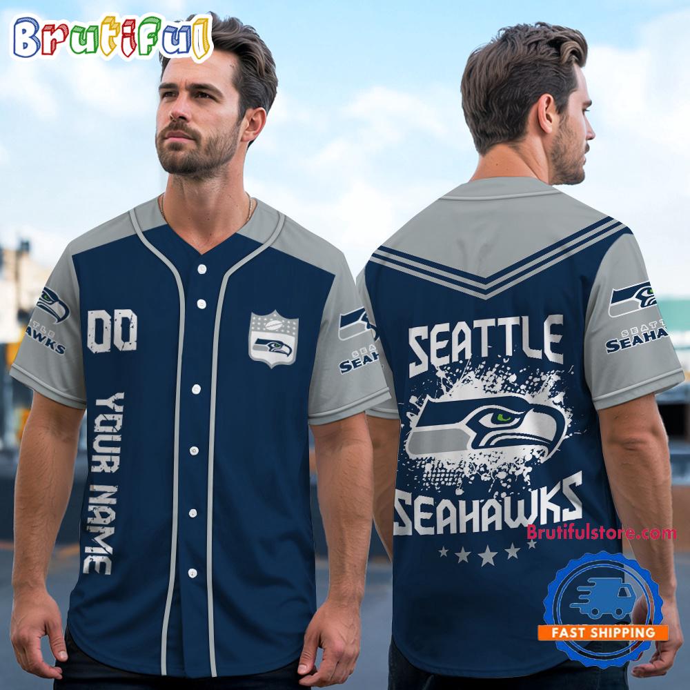 NFL Seattle Seahawks Personalized Baseball Jersey