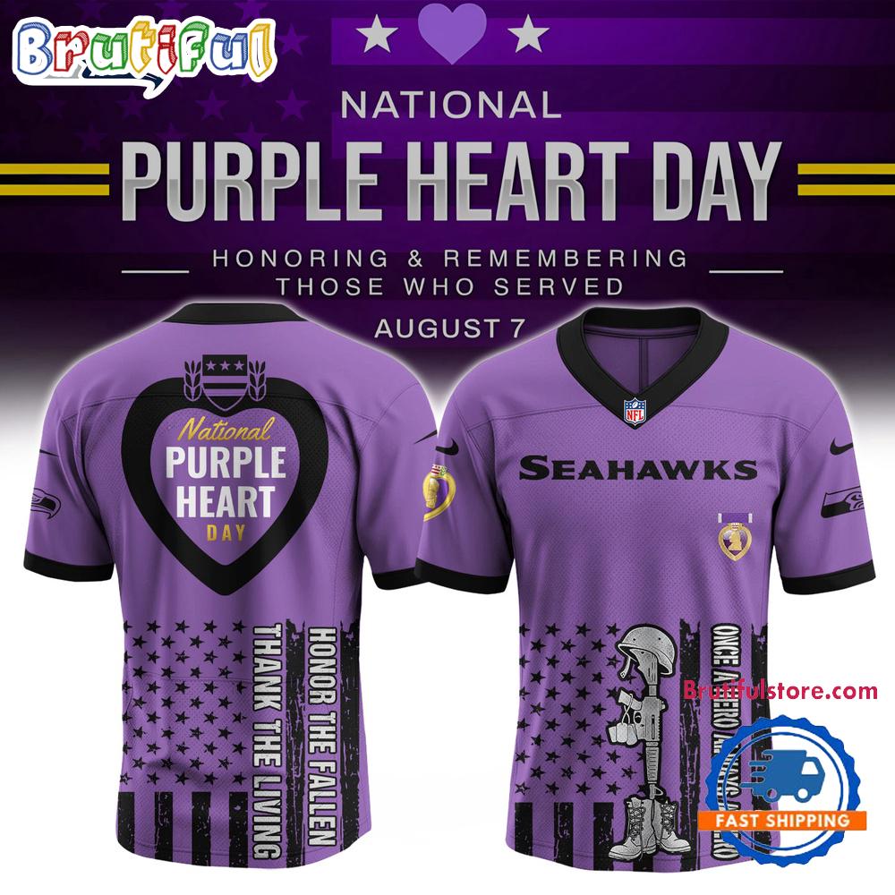 NFL Seattle Seahawks Purple Heart Day Limited Edition Football Jersey