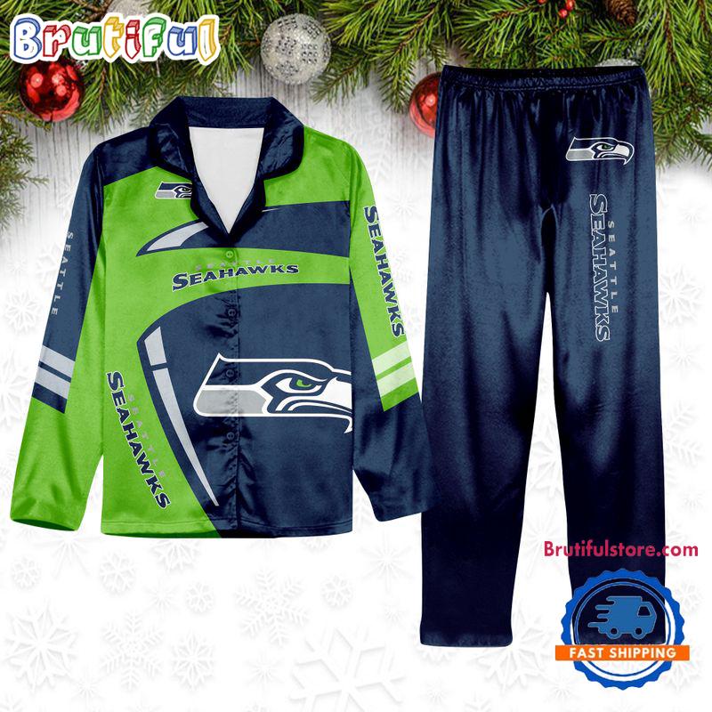 NFL Seattle Seahawks Special Football Team Winter Season Satin Pajamas Set