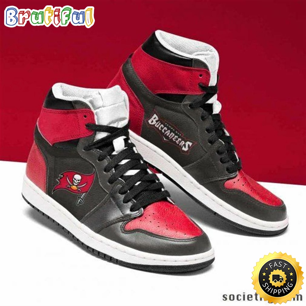 NFL Tampa Bay Buccaneers Red Black Air Jordan 1 High Sneakers V3