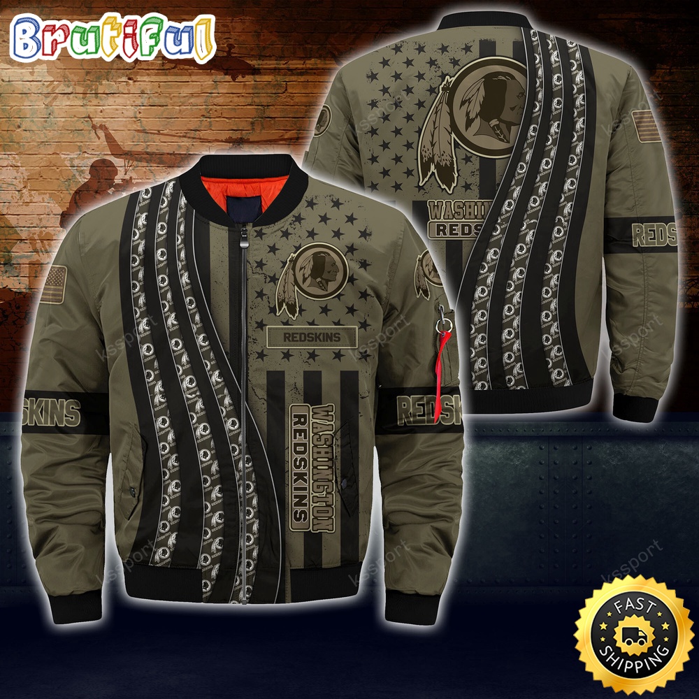 NFL Washington Commanders Bomber Jacket Camo For Fans