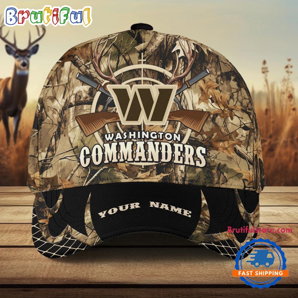 NFL Washington Commanders Camo Hunting Cap, Football Team Camo Hunting Hats