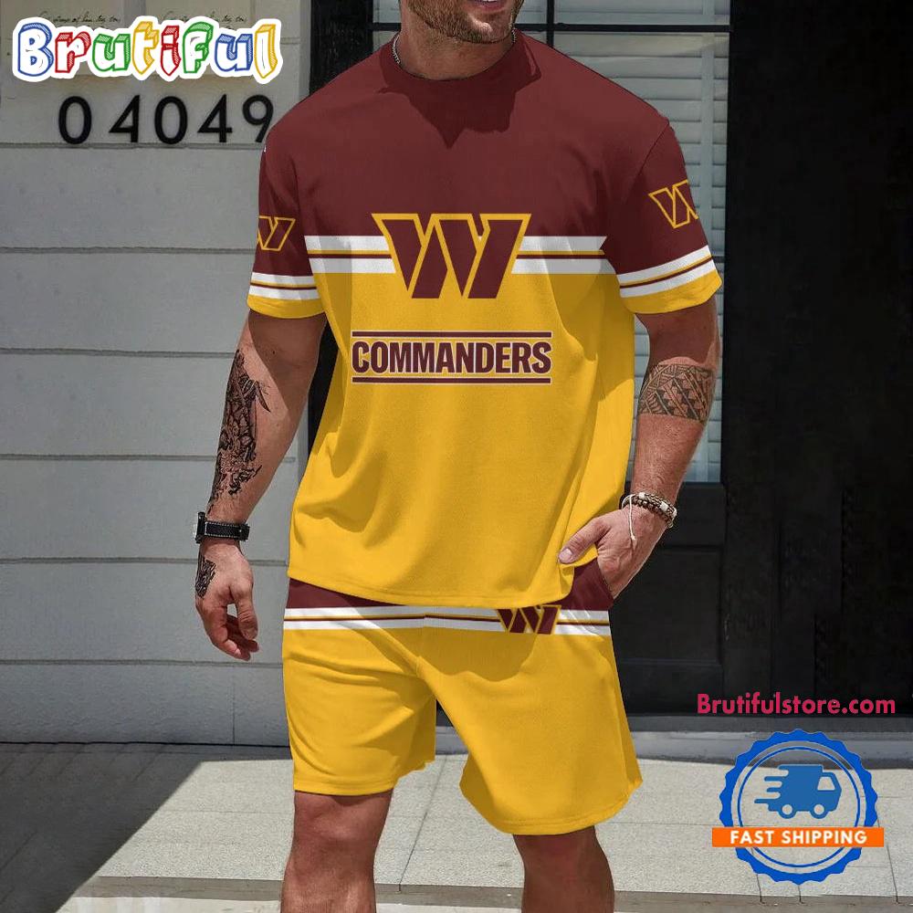 NFL Washington Commanders New Design T Shirt And Shorts Set
