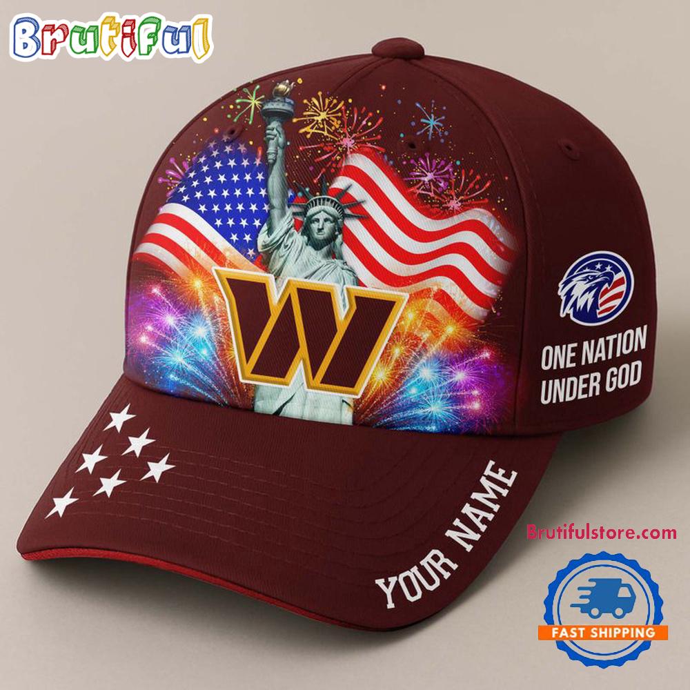 NFL Washington Commanders One Nation Under God Happy Independence Day Custom Classic Cap