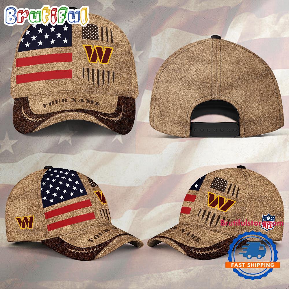 NFL Washington Commanders x American Flag Custom Baseball Cap