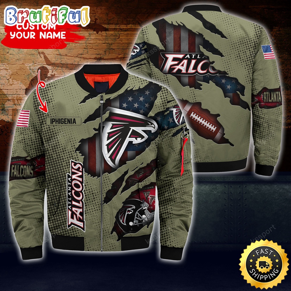 Personalized NFL Atlanta Falcons Bomber Jacket Iconic Bomber Look