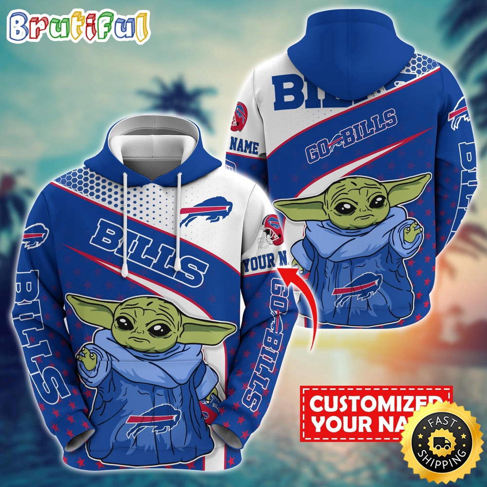 Personalized NFL Buffalo Bills Hoodie Baby Yoda All Over Print Hoodie