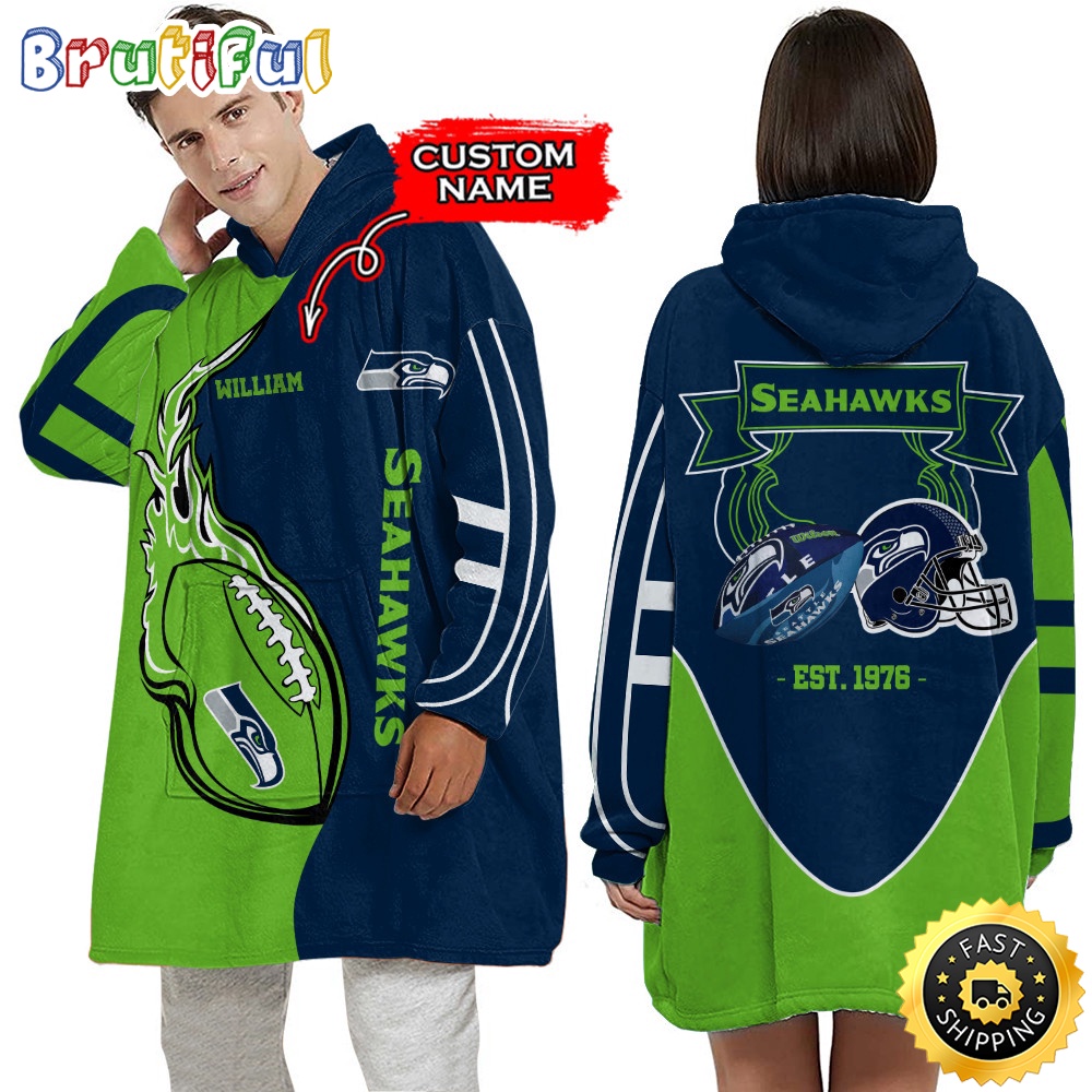 Personalized NFL Seattle Seahawks Blanket Hoodie Unisex Hoodie For Football Fans