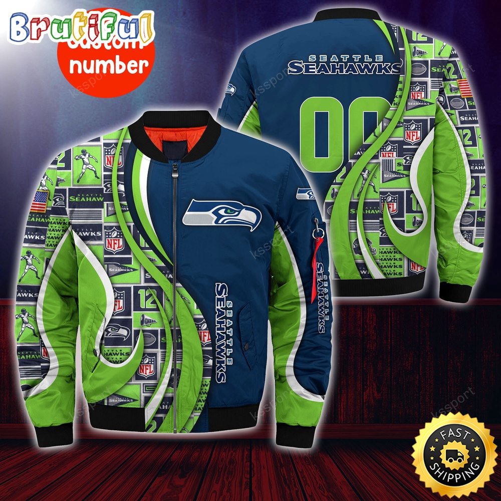 Personalized NFL Seattle Seahawks Bomber Jacket Urban Bomber Fashion