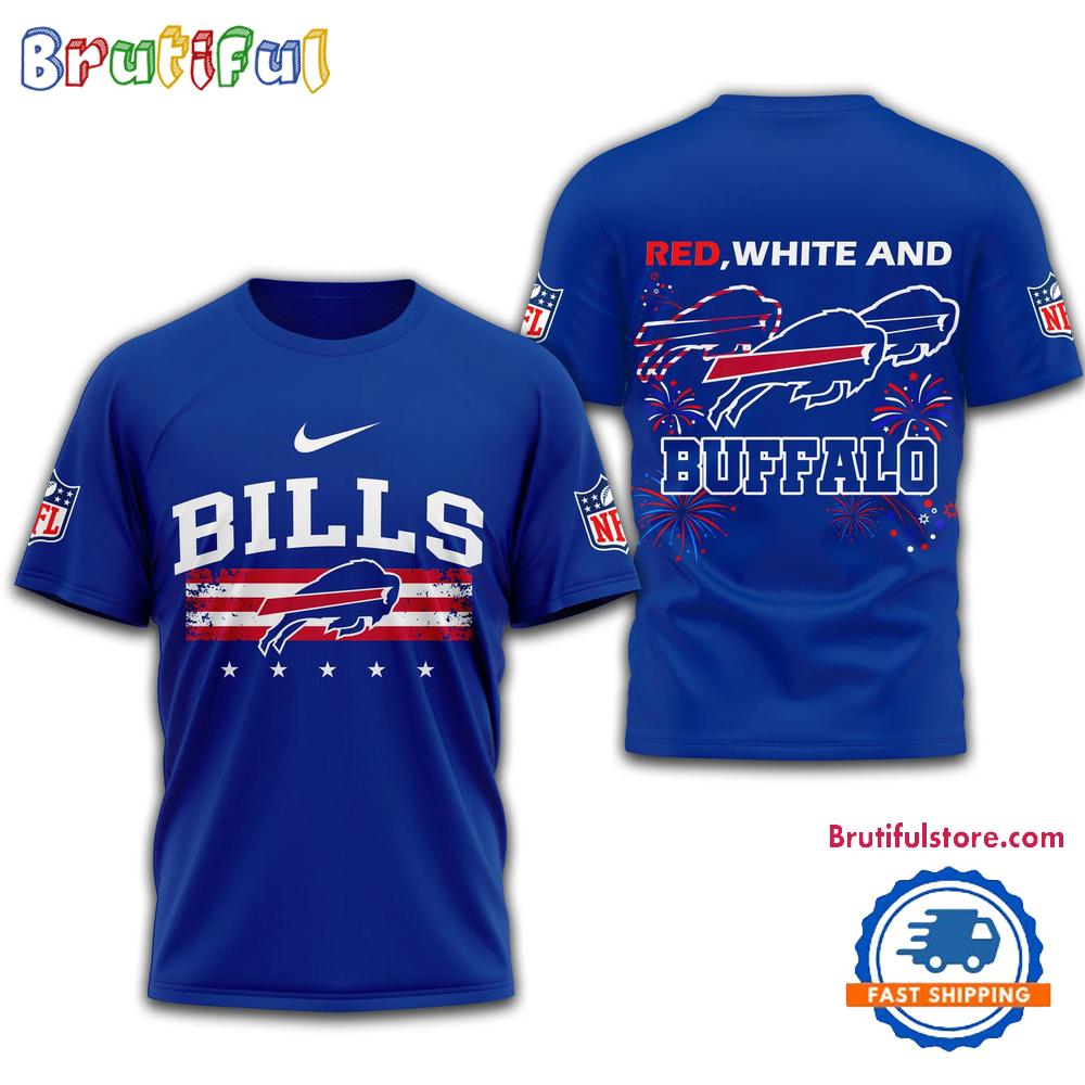 Red White And Buffalo Bills 2025 Football 4th Of July 3D Shirt