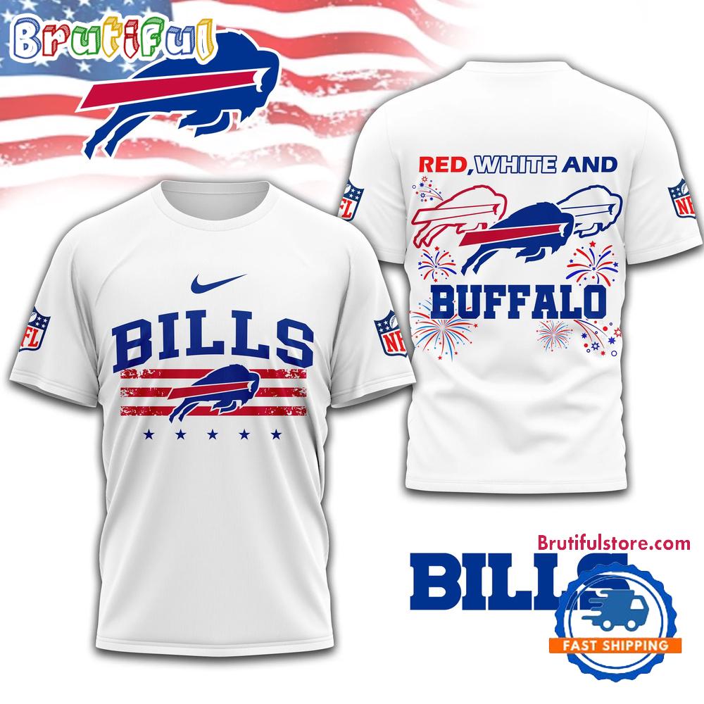 Red White And Buffalo Bills 4th Of July Independence Day All Over Print Shirt