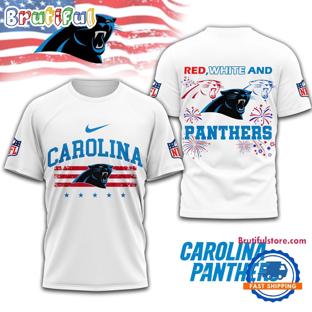 Red White And Carolina Panthers 4th Of July Independence Day All Over Print Shirt