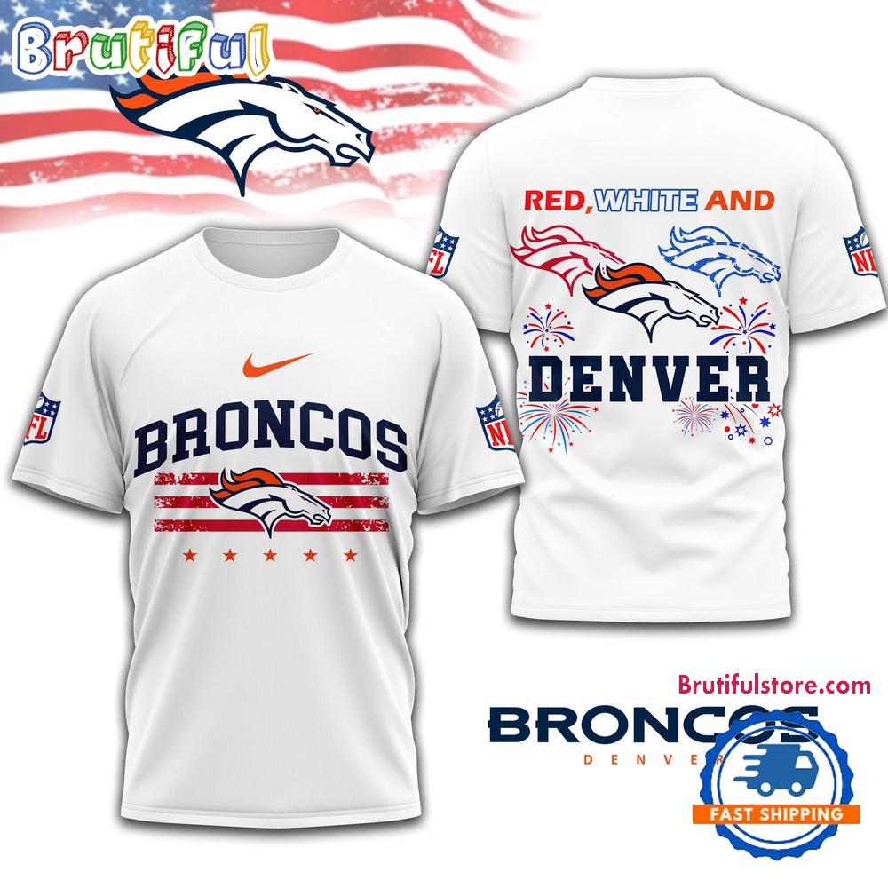 Red White And Denver Broncos 4th Of July Independence Day All Over Print Shirt