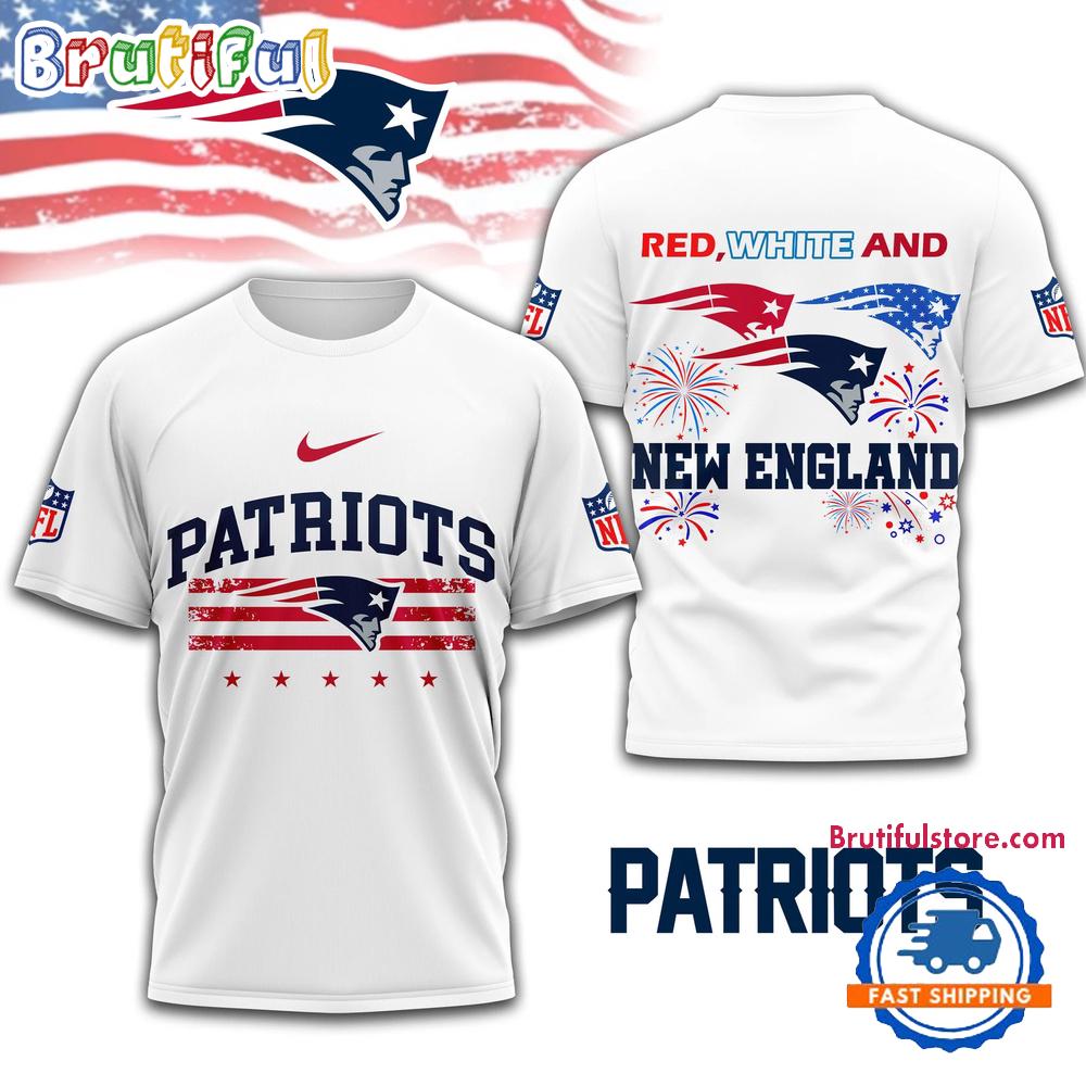 Red White And New England Patriots 4th Of July Independence Day All Over Print Shirt