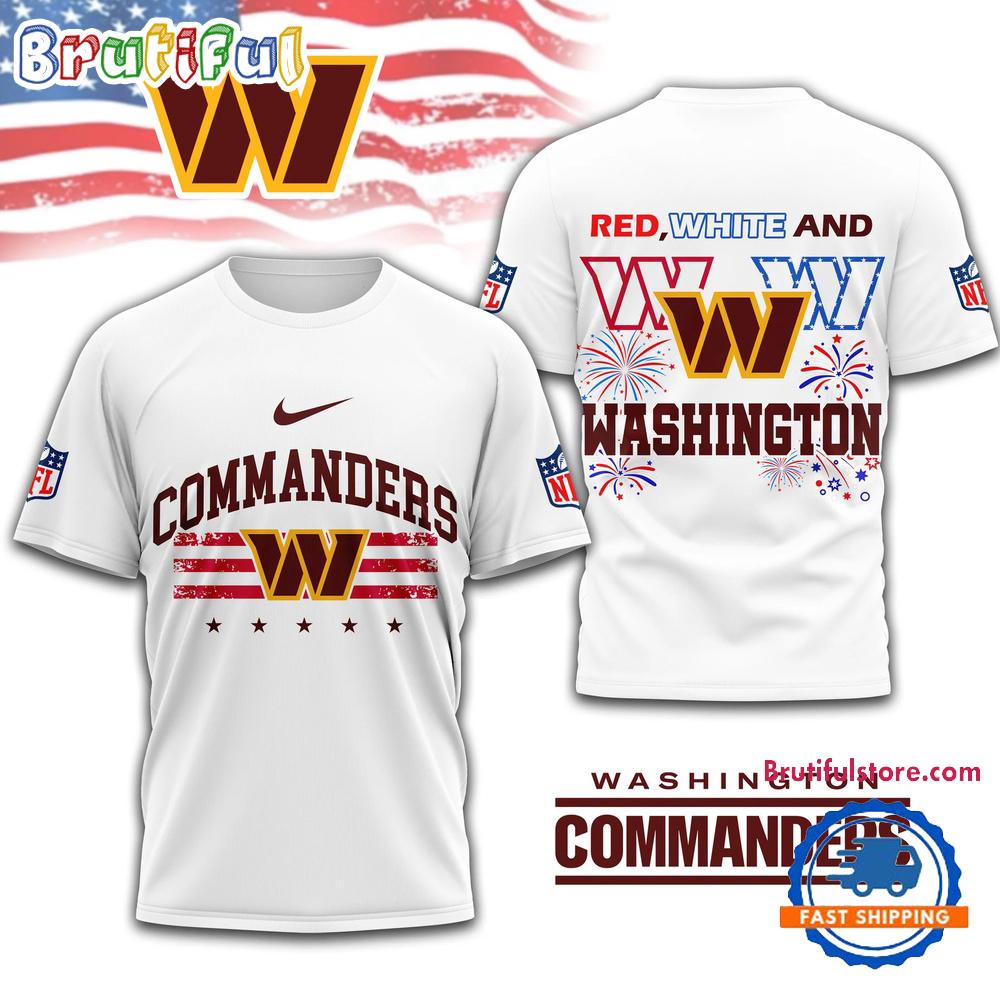 Red White And Washington Commanders 4th Of July Independence Day All Over Print Shirt