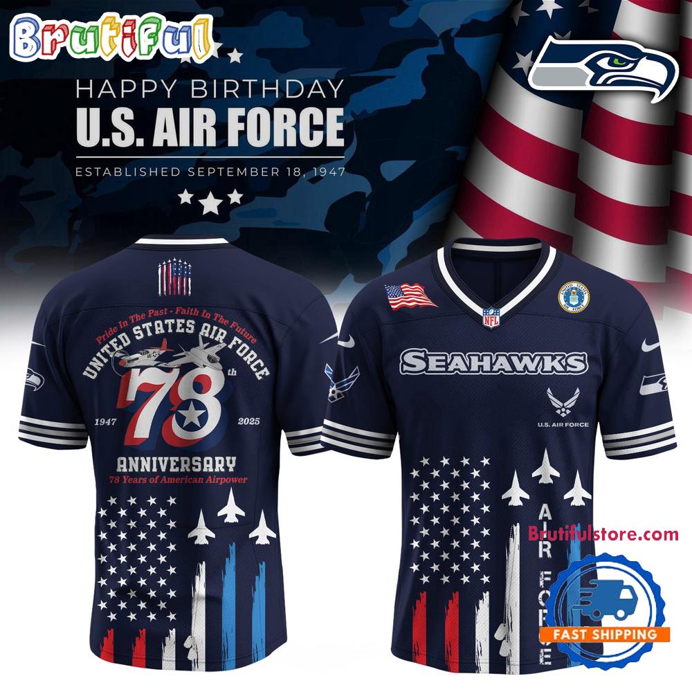 Seattle Seahawks 2025 NFL US Air Force Birthday Football Jersey