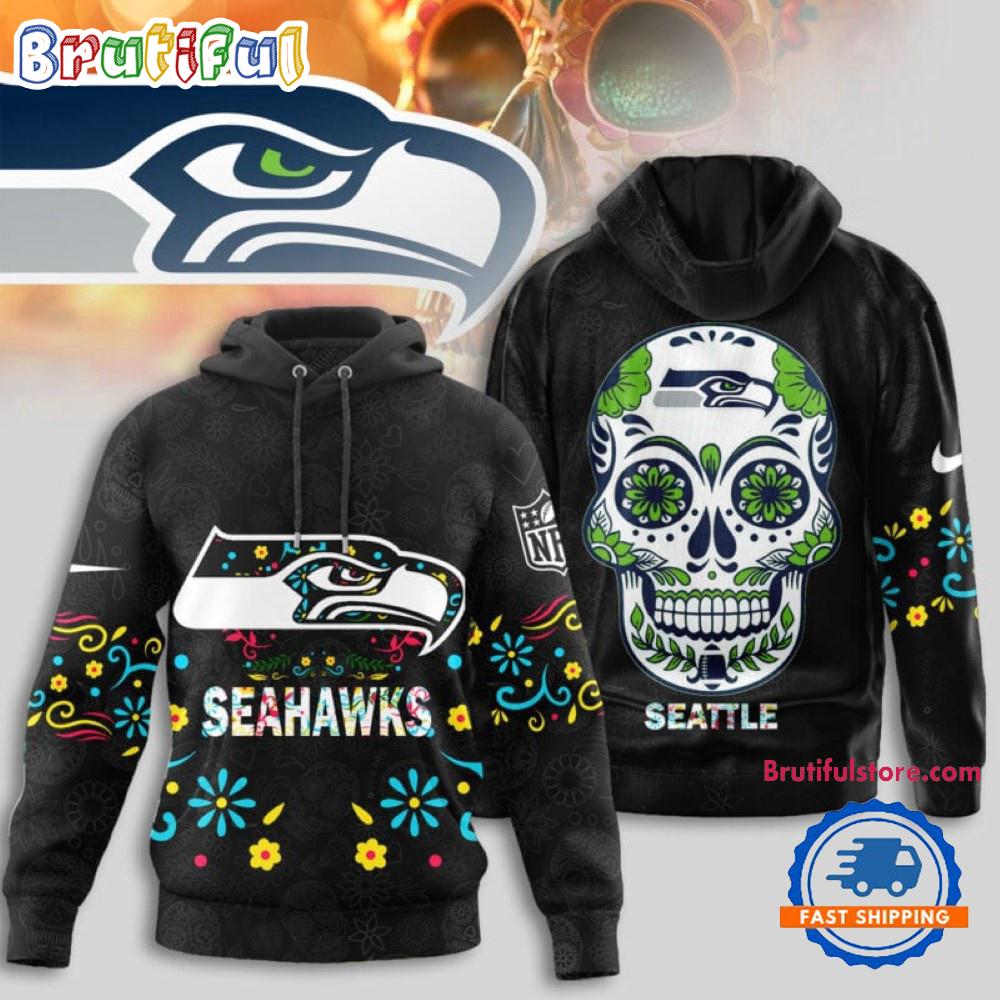 Seattle Seahawks NFL Dia de los Muertos Limited Editions Hoodie Shirt