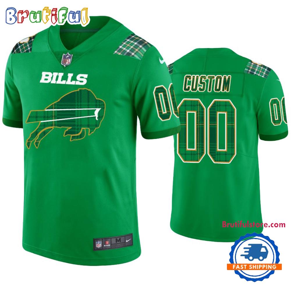 St. Patricks Day Buffalo Bills Custom Kelly Green Football Jersey