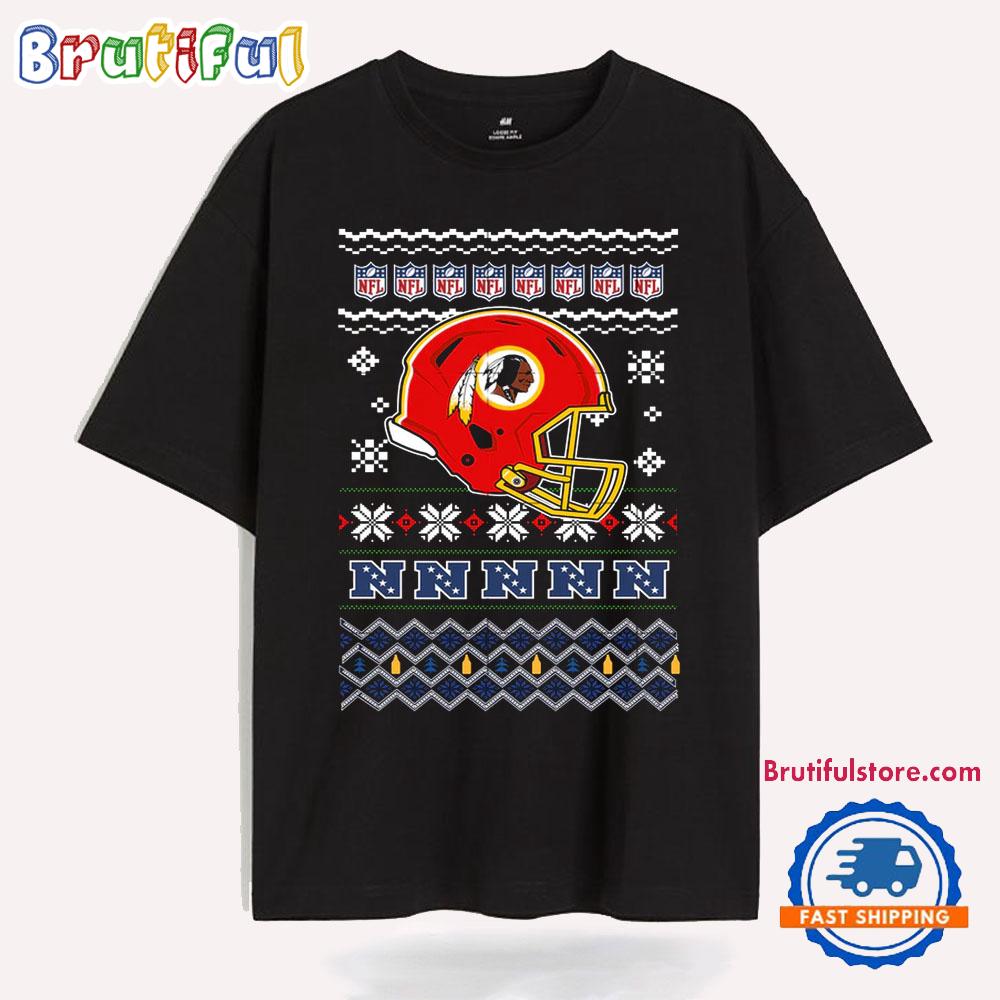 Washington Commanders Football Logo Team Helmet Merry Chritmas 2024 T Shirt